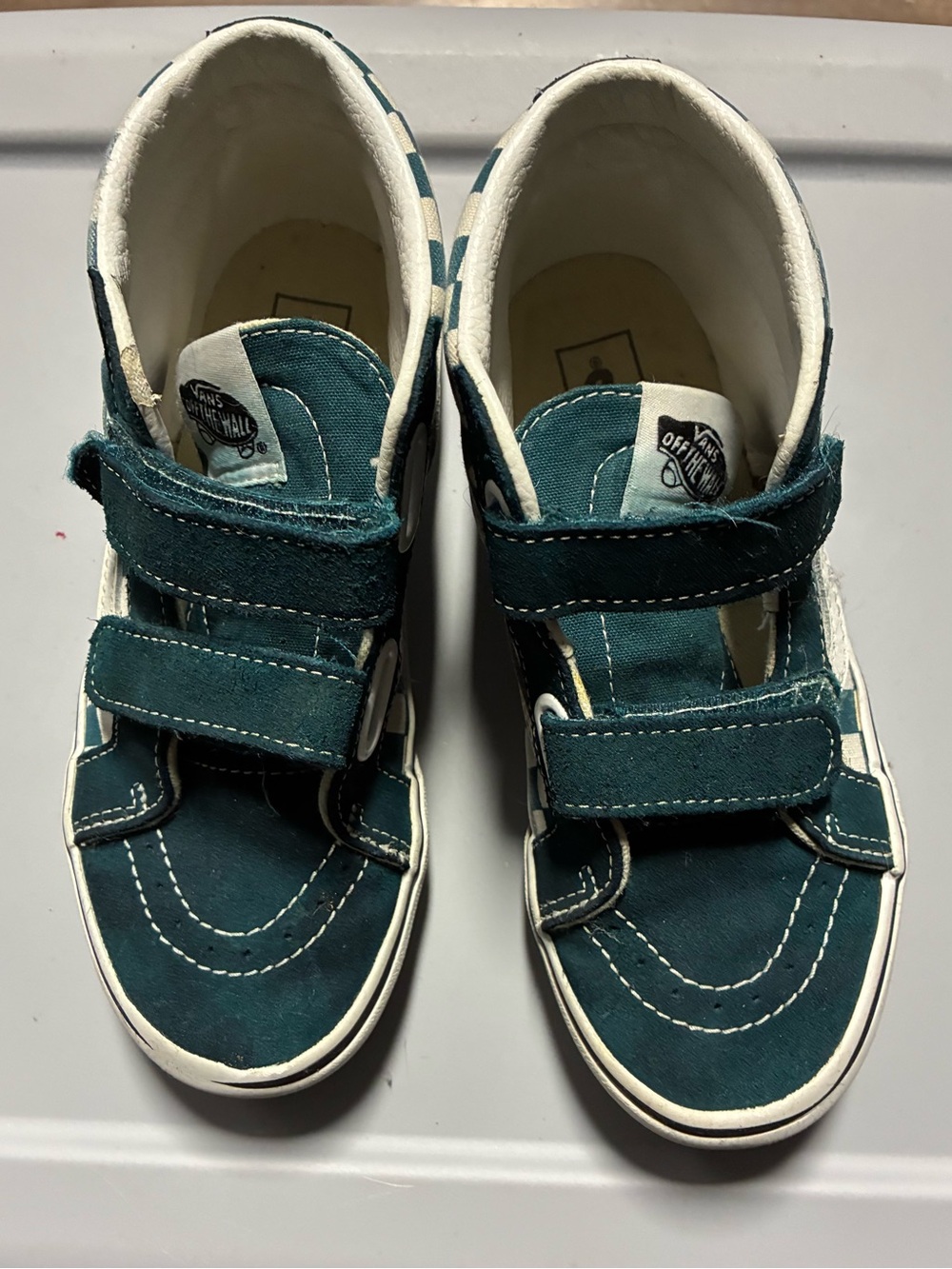 Vans Kids Teal Velcro High-Top Sneakers